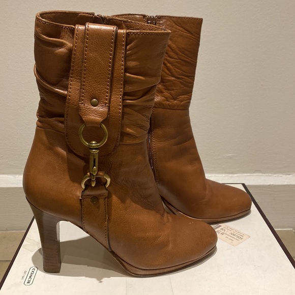 Coach Torre Text Calf Booties Sz 7m - Picture 7 of 12